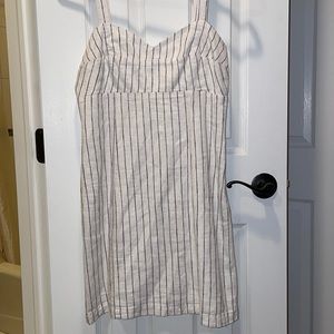 White and black stripped dress